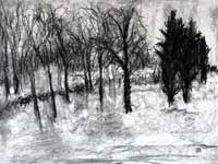 “Winterpark 1a, 2007, Acryl / Papier, 42x56 cm – Klick=großes Bild